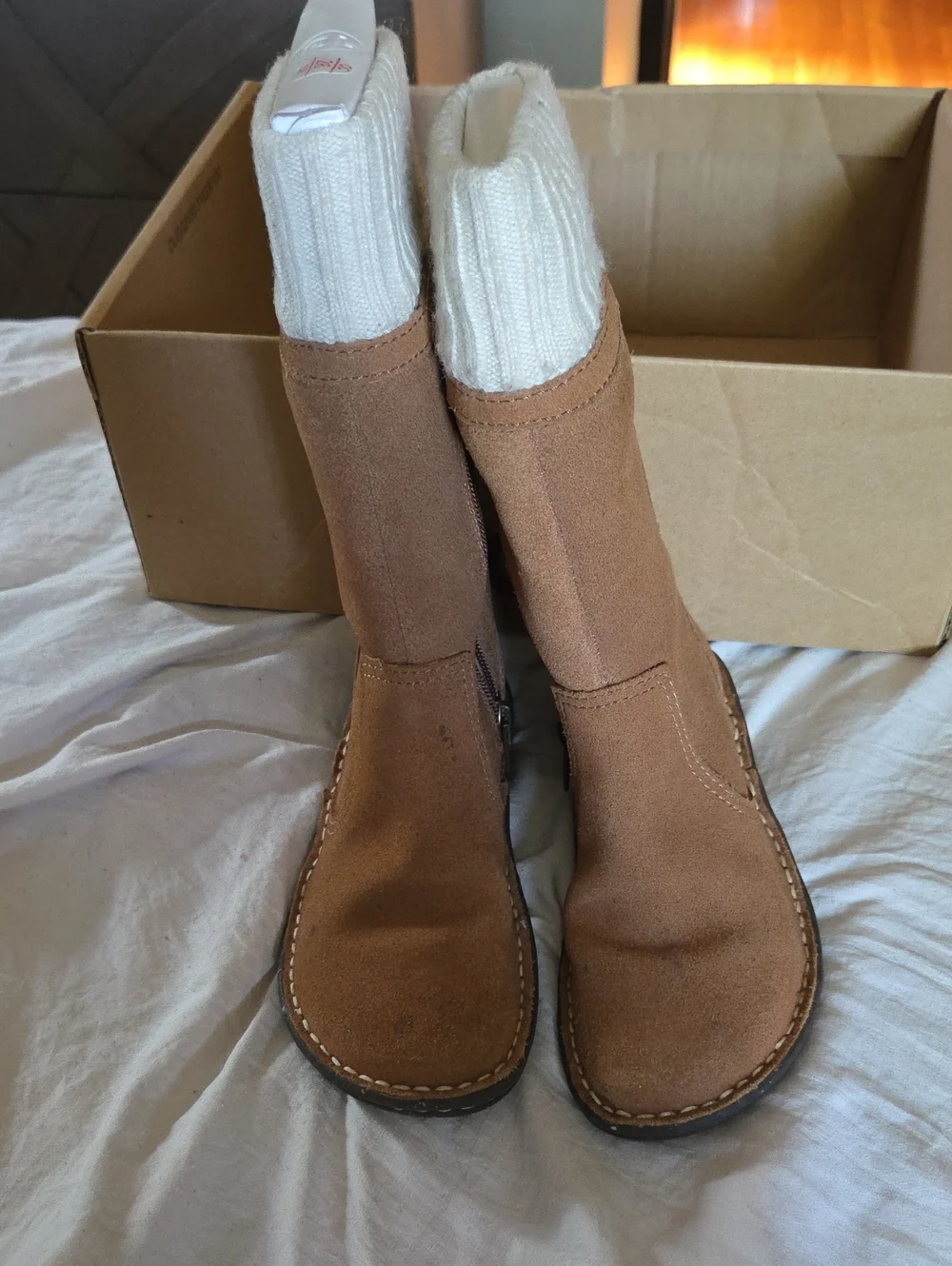 UGG Plush Shearling-Lined Boot - Cream/Tan
